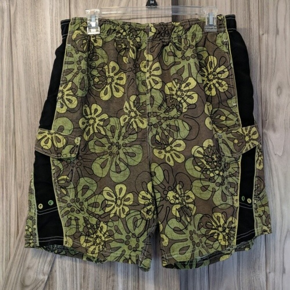Joe Boxer Men's Hawaiian Print Swim Trunks Size Large